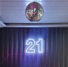 TWENTY ONE 21 Neon Style Sign