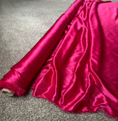 Red Magenta Satin Draping Fabric Roll 10m