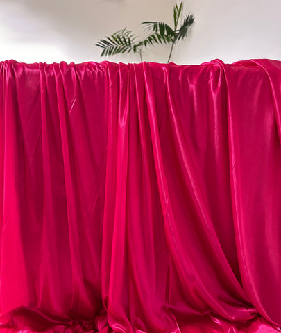 Red Magenta Satin Draping Fabric Roll 10m