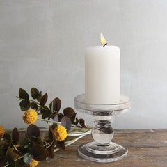 Glass Squat Candle Holder