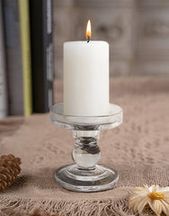 Glass Squat Candle Holder