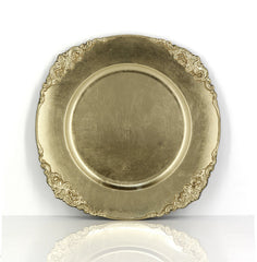 Plastic Charger Plate - Gold Baroque