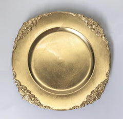 Plastic Charger Plate - Gold Baroque