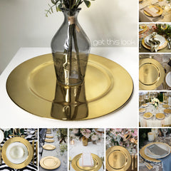 Plastic Charger Plate - Gold Mirror