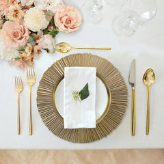 Plastic Charger Plate - Gold Pleated