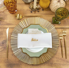 Plastic Charger Plate - Gold Pleated