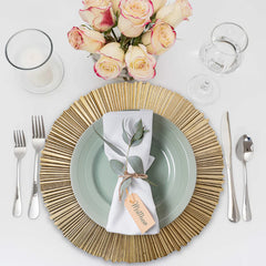 Plastic Charger Plate - Gold Pleated