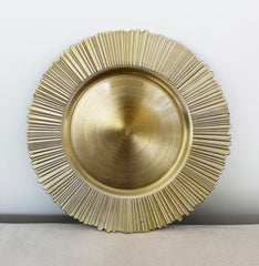 Plastic Charger Plate - Gold Pleated