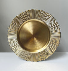 Plastic Charger Plate - Gold Pleated