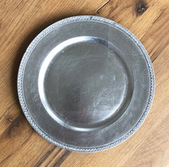 Plastic Charger Plate - Silver Beaded