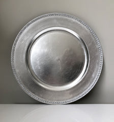 Plastic Charger Plate - Silver Beaded