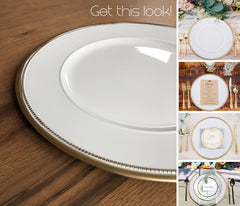 Plastic Charger Plate - Gold Rim