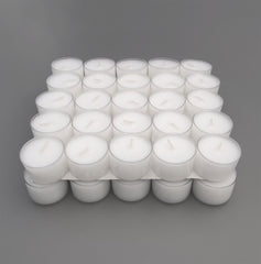 50 Pack of Clear Case Tealight Candles 7+ Hr