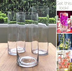 Set of 3 Glass Cylinder Vases