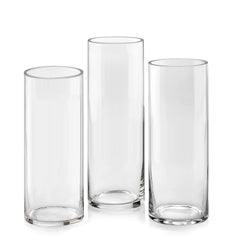 Set of 3 Glass Cylinder Vases