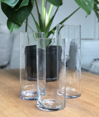 Set of 3 Glass Cylinder Vases