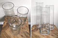 Set of 3 Glass Cylinder Vases