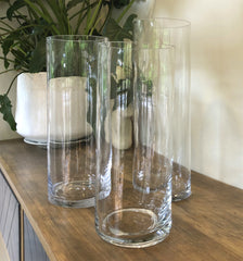 Set of 3 Glass Cylinder Vases