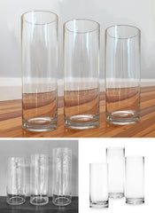 Set of 3 Glass Cylinder Vases