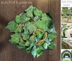 5 x Artificial Grape Leaf Garland 2.4m