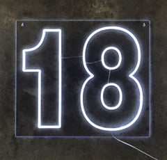 EIGHTEEN 18 Neon Style Sign