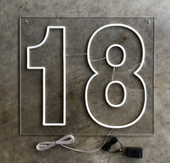 EIGHTEEN 18 Neon Style Sign