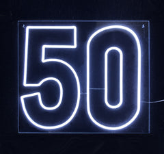 FIFTY 50 Neon Style Sign