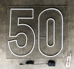 FIFTY 50 Neon Style Sign