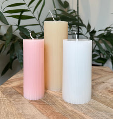 Wax Fluted Ribbed Candles