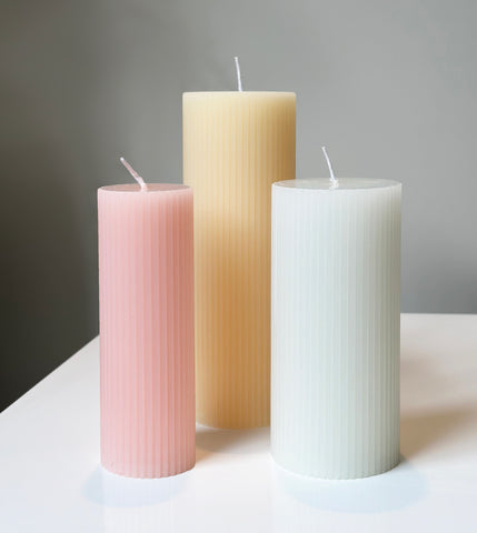 Wax Fluted Ribbed Candles