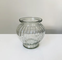 Set of 3 Assorted Ribbed Vases