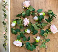 Artificial Rose Garland 1.65m - Various Colours