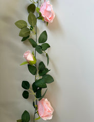 Artificial Rose Garland 1.65m - Various Colours