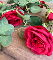 Artificial Rose Garland 1.65m - Various Colours