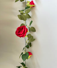 Artificial Rose Garland 1.65m - Various Colours