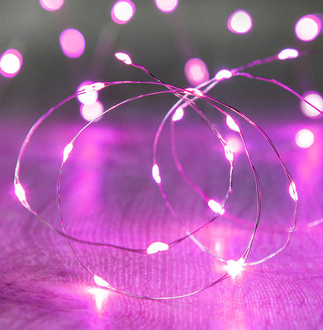 20-LED 2m Seed Light String - Pink