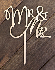 Mr & Mr Wooden Cake Topper