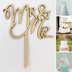 Mr & Mr Wooden Cake Topper