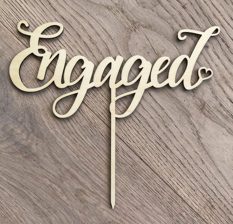 Engagement Wooden Cake Topper