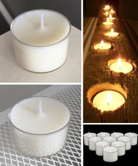 50 Pack of Clear Case Tealight Candles 7+ Hr