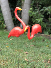 Set 2 Plastic Garden Flamingoes (Pair)