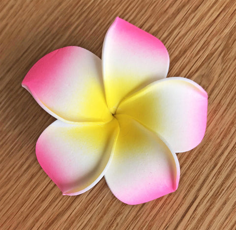 10 Pack Artificial Foam Frangipani Pink/Yellow/White - 7cm