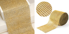 Faux Diamante Mesh Roll - GOLD