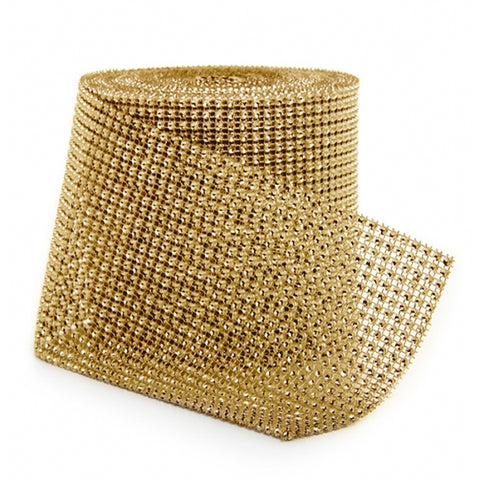 Faux Diamante Mesh Roll - GOLD