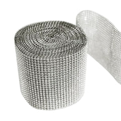 Faux Diamante Mesh Roll - SILVER