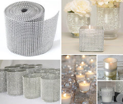 Faux Diamante Mesh Roll - SILVER