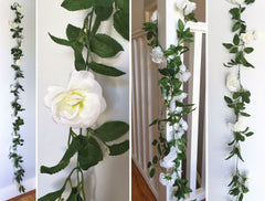 Artificial Rose Garland 1.65m - Various Colours