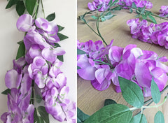 Artificial Purple Wisteria Garland 1.8m