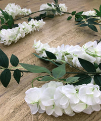 Artificial White Wisteria Garland 1.8m