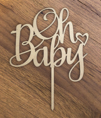 Oh Baby Wooden Cake Topper